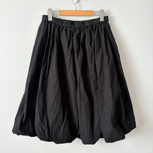 Aritzia Sunday Best Bubbly Cotton Poplin Bubble Midi Skirt Black Size Medium - Picture 9 of 10